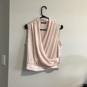Soft pink wrap tee